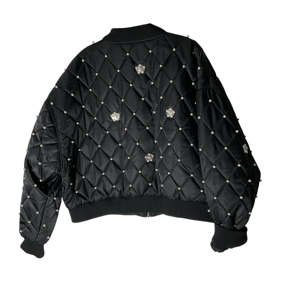 Hello Kitty 50th Anniversary Forever 21 Satin Quilted Bomber Jacket - Picture 6 of 7